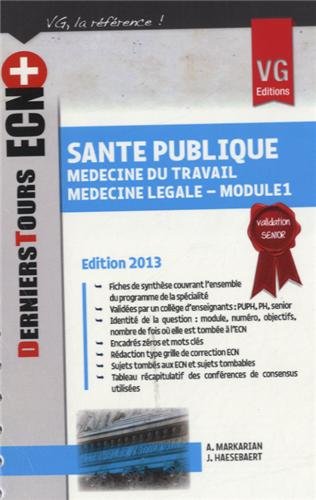 Beispielbild fr Sant publique : Mdecine du travail - Mdecine lgale (module 1) zum Verkauf von Ammareal