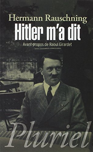 9782818502853: Hitler m'a dit (Pluriel) (French Edition)