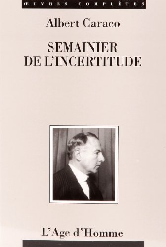 9782825103708: Semainier de l'incertitude