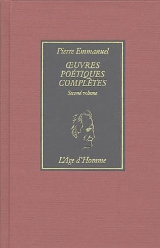 Oeuvres poÃ©tiques complÃ¨tes: 1970-1984 (Tome second) (CARYTIDES) (9782825115893) by Emmanuel, Pierre