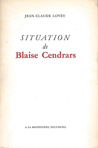 Stock image for Situation de Blaise Cendrars for sale by Zubal-Books, Since 1961