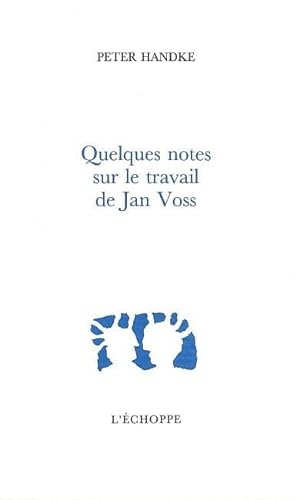 Beispielbild fr QUELQUES NOTES SUR LE TRAVAIL DE J VOSS zum Verkauf von Librairie La Canopee. Inc.