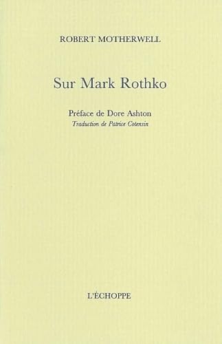 Stock image for Sur Mark Rothko for sale by Okmhistoire