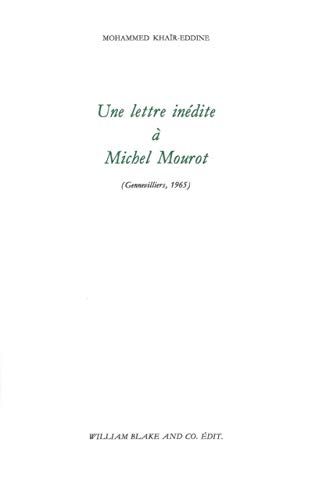 9782841031948: Une lettre indite  Michel Mourot: (Gennevilliers, 1965)