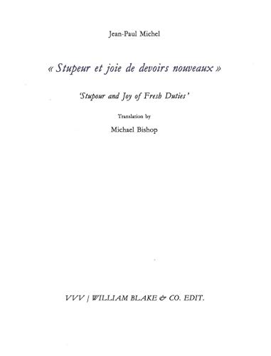 Beispielbild fr Stupeur et joie de devoirs nouveaux [Broch] Michel, Jean-Paul et Bishop, Michael zum Verkauf von BIBLIO-NET