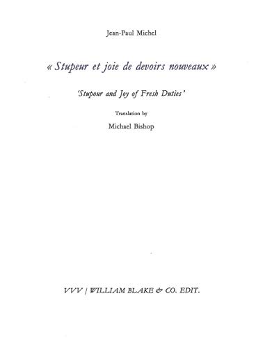 Imagen de archivo de Stupeur et joie de devoirs nouveaux [Broch] Michel, Jean-Paul et Bishop, Michael a la venta por BIBLIO-NET