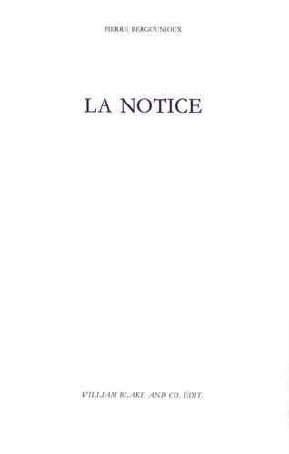 Beispielbild fr La notice zum Verkauf von Ammareal
