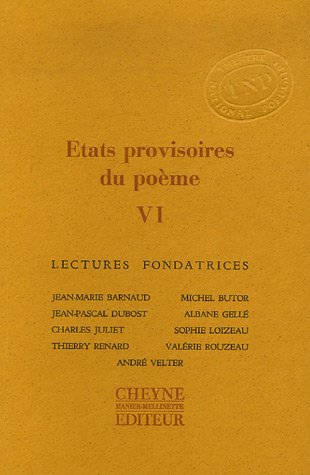 Stock image for Etats provisoires du pome: Tome 6 for sale by Ammareal