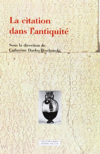 Imagen de archivo de La Citation Dans L'antiquit (grce Et Rome) a la venta por RECYCLIVRE