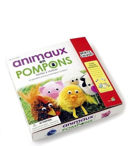 9782841679218: Animaux en pompons faciles  raliser: Avec 4 morceaux de mousse EVA, 12 yeux  pupille mobile, 3 morceaux de garniture de plume, 4 cheveaux de ... de couleurs, 10 pompons, de la colle blanche