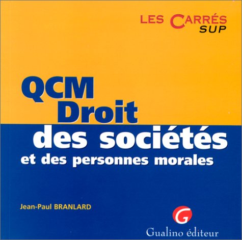 Stock image for qcm. droit des socits et des personnes morales for sale by Gallix