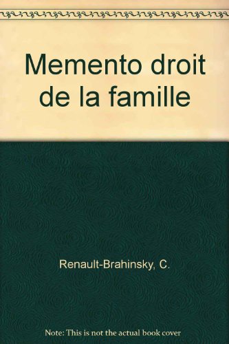 Beispielbild fr Droit de la famille. concubinage pacs et mariage divorce filiation 4e ed. zum Verkauf von Ammareal