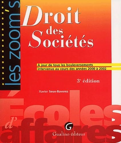 Imagen de archivo de Droit des socits. 3me dition a la venta por Revaluation Books