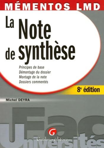 Imagen de archivo de La note de synthse a la venta por medimops