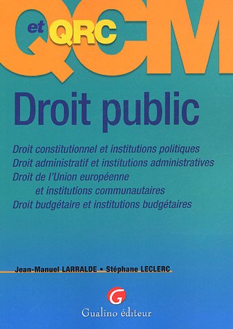 Imagen de archivo de QCM et QCR Droit public a la venta por medimops