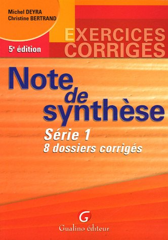 Imagen de archivo de Note de synthse : Srie 1- 8 dossiers corrigs a la venta por Ammareal