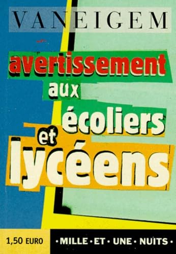 Imagen de archivo de Avertissement aux coliers et lycens a la venta por medimops