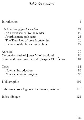 Beispielbild fr La vraie loi des libres monarchies / The Trew Law of Free Monarchies (French Edition) zum Verkauf von Gallix