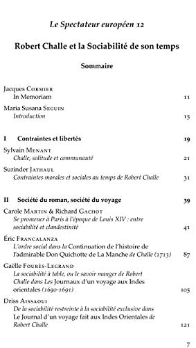 Robert Challe et la Sociabilite de son temps. [Subtitle]: (Le Spectateur europeen Volume 12)