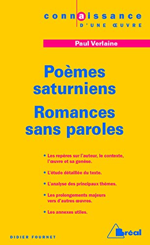 Imagen de archivo de Po mes saturniens - Romances . - Verlaine (Connaissance d'une oeuvre) a la venta por WorldofBooks