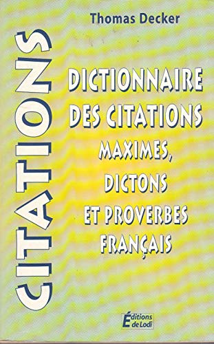 Beispielbild fr Cita-Dico. Dictionnaire des citations zum Verkauf von medimops