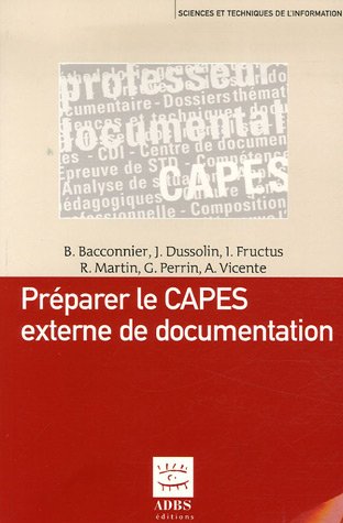 Beispielbild fr Prparer le CAPES externe de documentation zum Verkauf von Ammareal