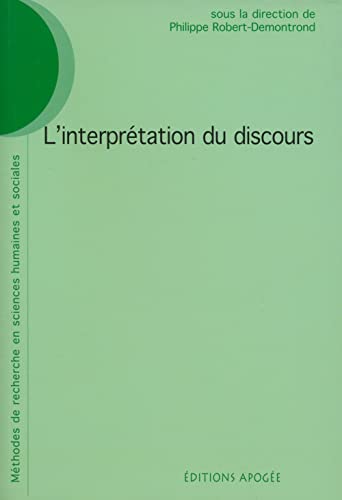 Beispielbild fr L'interprtation du discours zum Verkauf von LiLi - La Libert des Livres