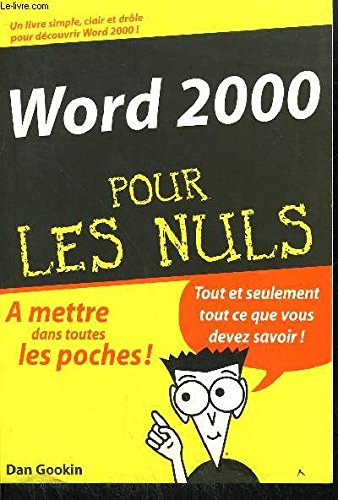 Imagen de archivo de Word 2000 pour les nuls a la venta por Librairie Th  la page