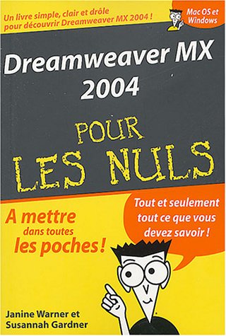 Imagen de archivo de Dreamweaver Mx Pour Les Nuls a la venta por RECYCLIVRE