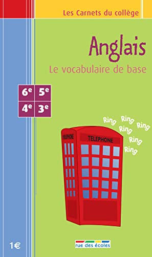 9782844312389: Anglais: Le vocabulaire de base 6e-5e-4e-3e