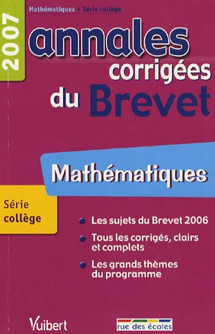 Stock image for Mathmatiques: Annales corriges du Brevet for sale by Ammareal