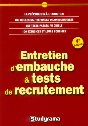 Beispielbild fr Entretien d'embauche & tests de recrutement zum Verkauf von Ammareal