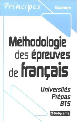 Beispielbild fr Mthodologie Des preuves De Franais : 1ers Cycles Universitaires, Prpas Et Bts zum Verkauf von RECYCLIVRE