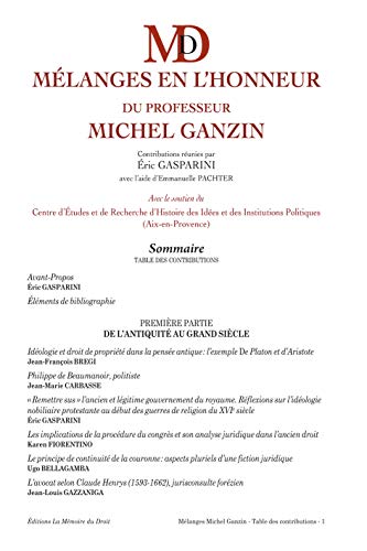 Imagen de archivo de Mlanges en l'honneur du professeur Michel Ganzin a la venta por ECOSPHERE