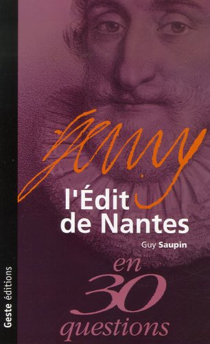 Imagen de archivo de L'Edit de Nantes a la venta por medimops