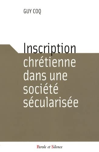 Beispielbild fr Inscription chrtienne dans une socit scularise zum Verkauf von medimops