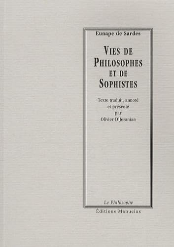 Beispielbild fr Vies de philosophes et de sophistes zum Verkauf von LeLivreVert