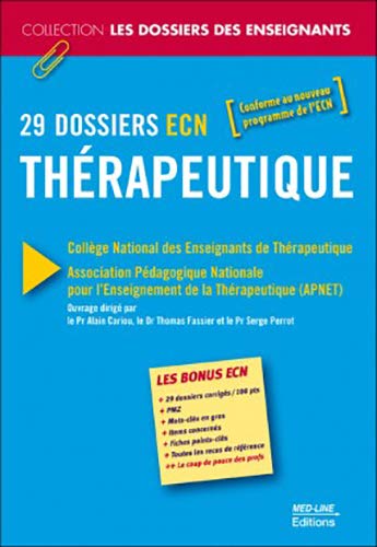 Beispielbild fr 29 dossiers ECN Thrapeutique zum Verkauf von Ammareal