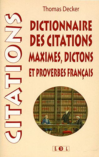 Beispielbild fr Dictionnaire des citations, maximes et proverbes francais : Cita-Dico zum Verkauf von Ammareal