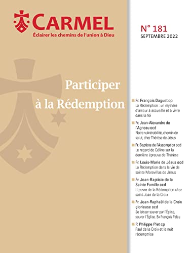 Beispielbild fr revue du Carmel n.181 : participer  la rdemption zum Verkauf von Chapitre.com : livres et presse ancienne