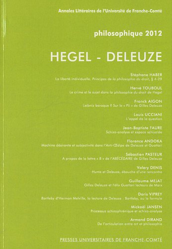 Stock image for Philosophique 2012. hegel - deleuze for sale by medimops