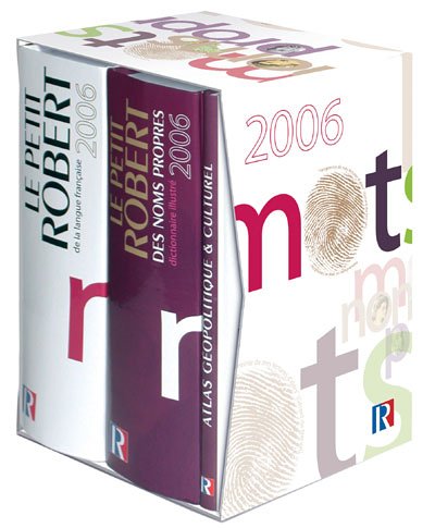 Stock image for Le Petit Robert Coffret en 2 volumes : Le Petit Robert de la langue franaise ; Le Petit Robert des noms propres: Avec un atlas gopolitique for sale by Ammareal