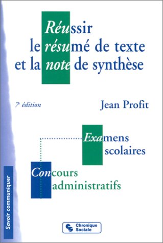 Stock image for Russir Le Rsum De Texte Et La Note De Synthse for sale by RECYCLIVRE