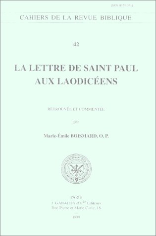 9782850211126: La Lettre de Saint Paul Aux Laodiceens (Cahiers de la Revue Biblique) (French Edition)