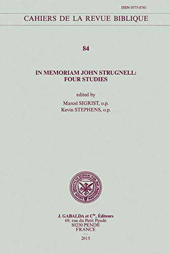 9782850212376: In Memoriam John Strugnell: Four Studies: 84 (Cahiers De La Revue Biblique)