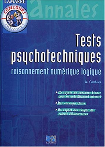 Beispielbild fr Tests psychotechniques : Raisonnement numrique logique zum Verkauf von medimops