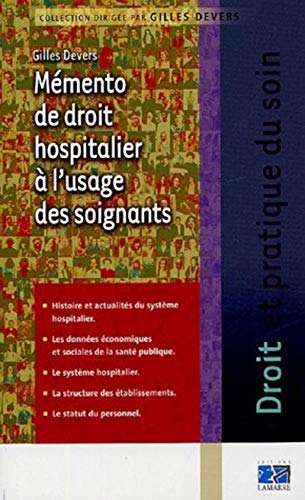 Beispielbild fr MEMENTO DE DROIT HOSPITALIER zum Verkauf von Ammareal