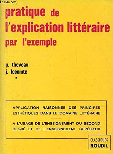 Stock image for Thorie de l'explication littraire for sale by A TOUT LIVRE