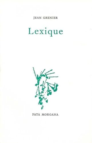 Lexique (9782851942104) by Grenier, Jean