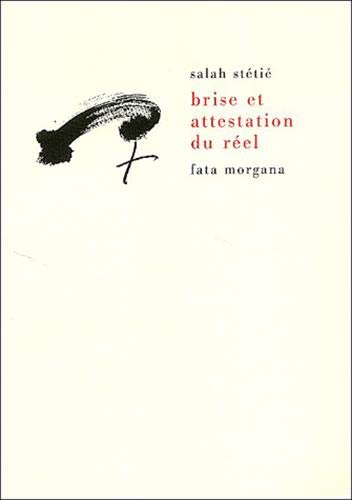 Imagen de archivo de Brise et attestation du r el [Paperback] Stetie, Salah a la venta por LIVREAUTRESORSAS